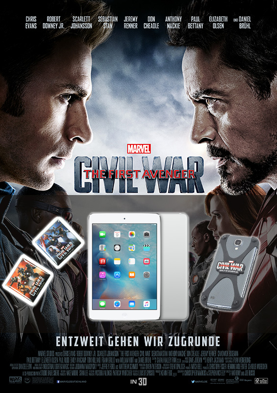 Bild 1:Gewinne ein iPad mini zum "The First Avenger - Civil War"-Kinostart! Bild 1:Gewinne ein iPad mini zum "The First Avenger - Civil War"-Kinostart!