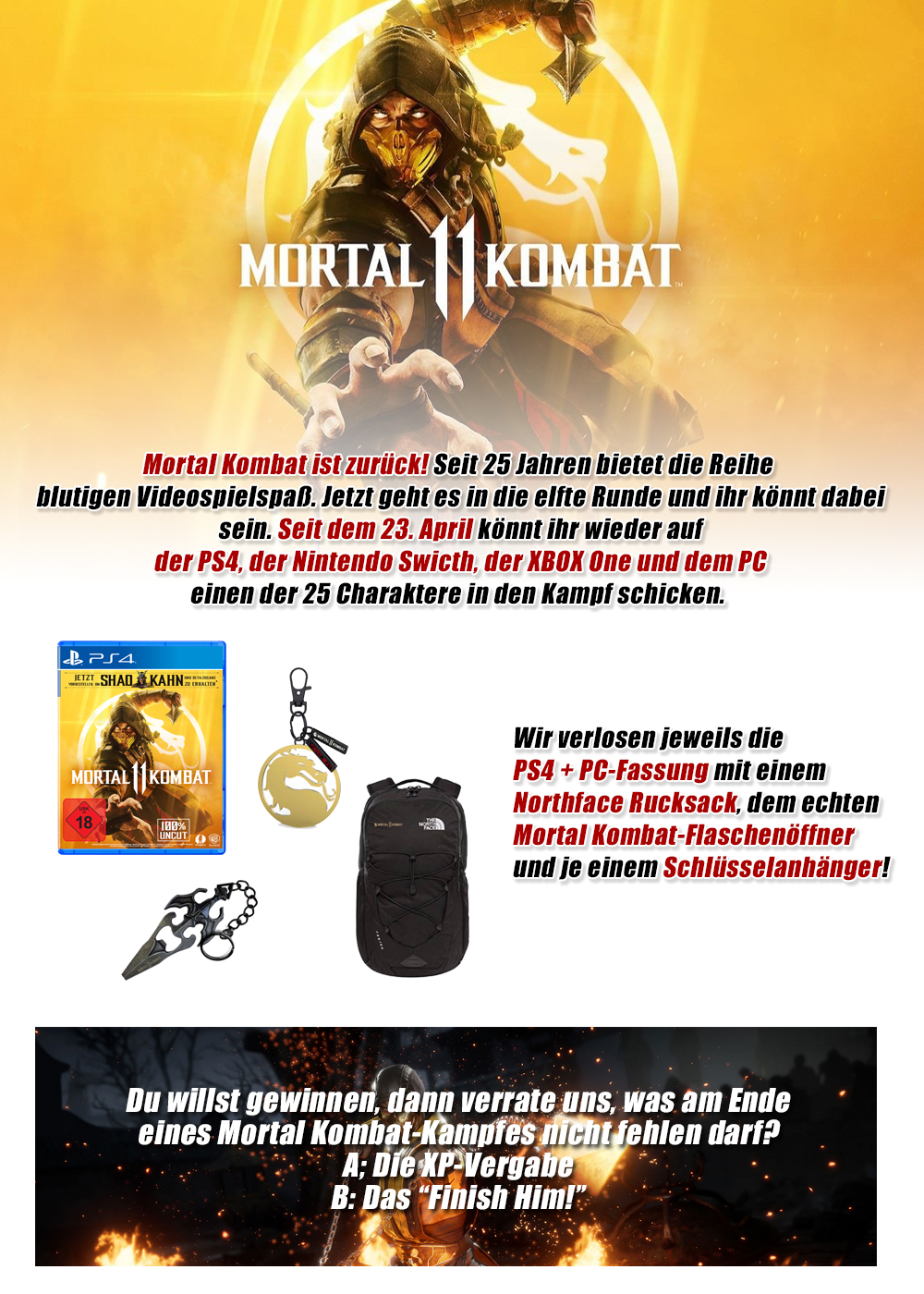 Bild 1:Gewinnt die PC+PS4-Fassung von "Mortal Kombat 11" + Goodies
