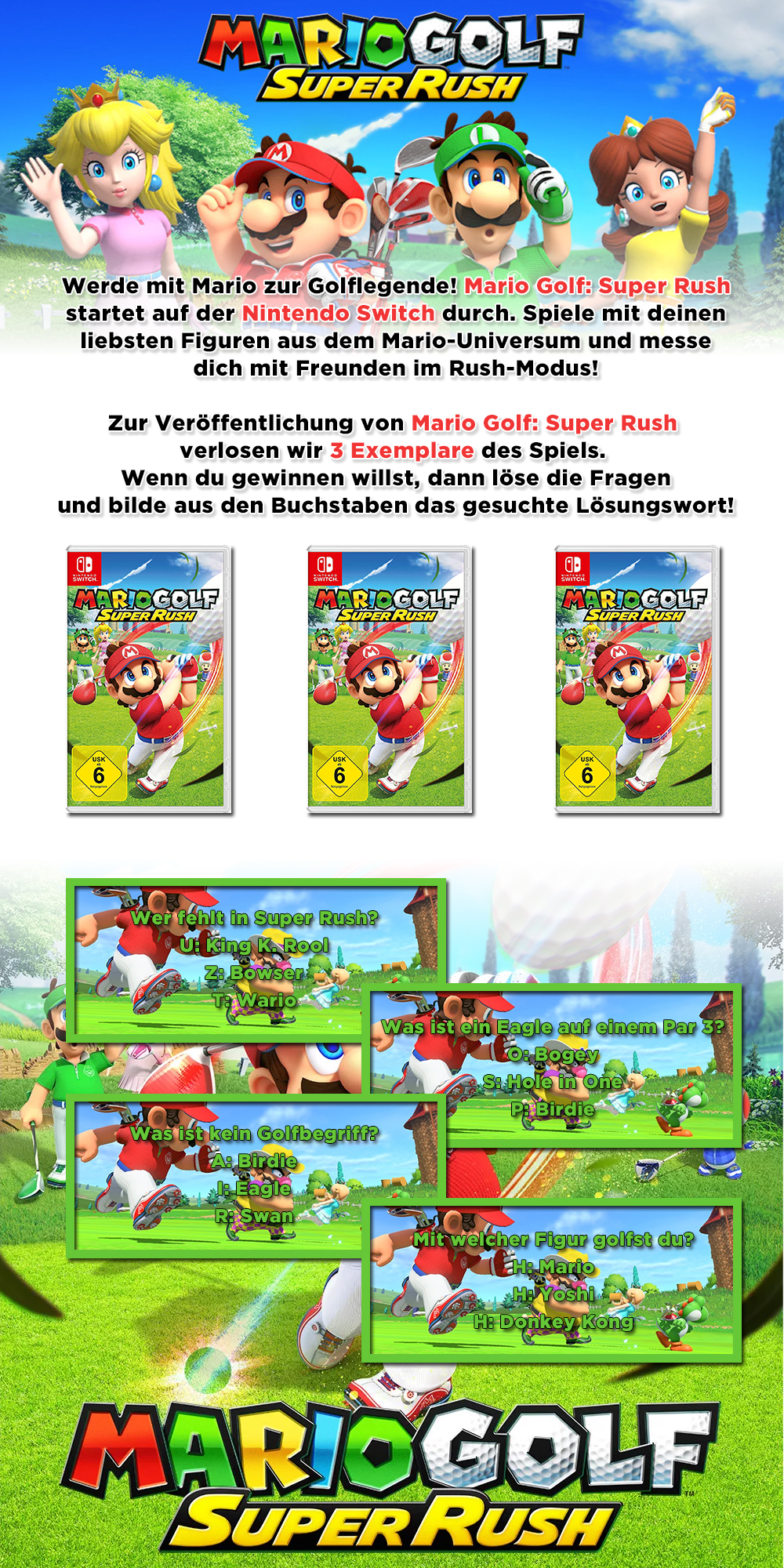 Bild 1:Gewinne "Mario Golf - Super Rush" für die Nintendo Switch!