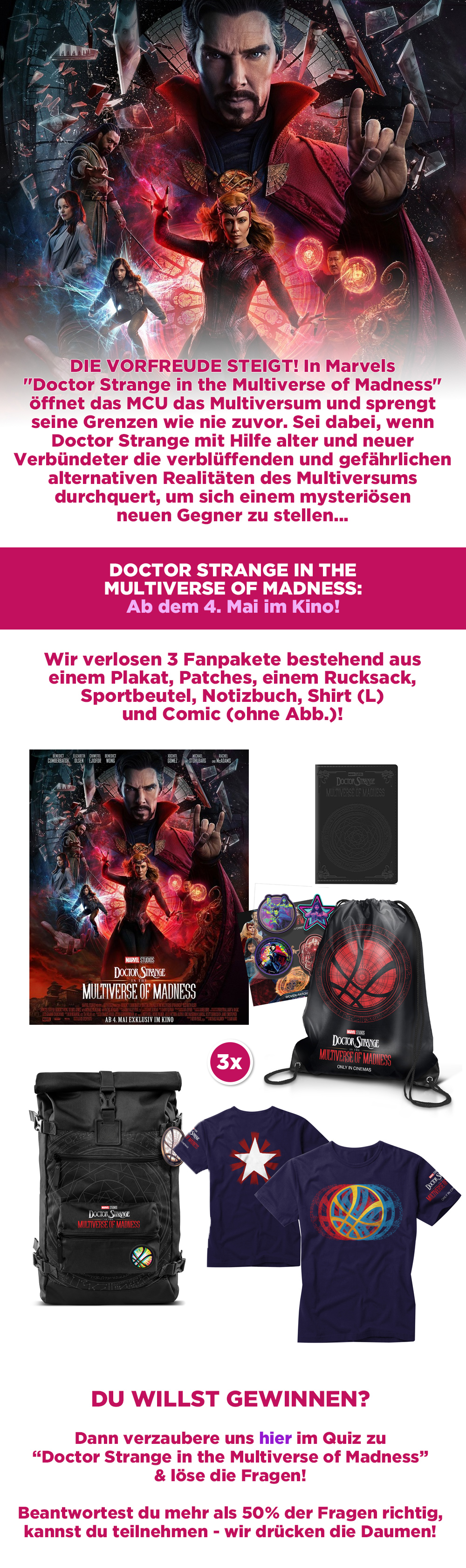 Bild 1:Gewinne ein zauberhaftes Fanpaket zu "Doctor Strange in the Multiverse of Madness"!