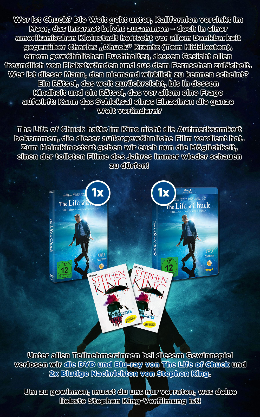 Bild 1:Gewinne eine DVD und Blu-ray zu "The Life of Chuck" Bild 1:Gewinne eine DVD und Blu-ray zu "The Life of Chuck"